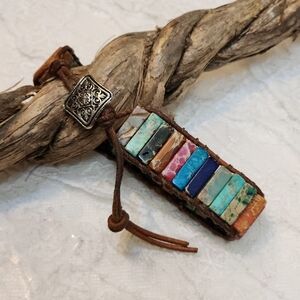 Multicolor Bohemian Stone Wrap Bracelet